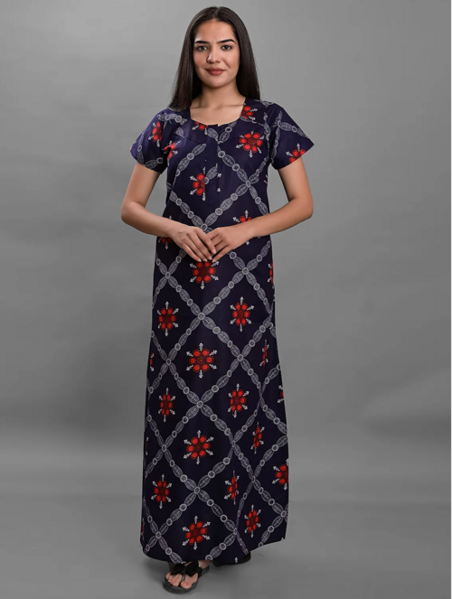 women printed cotton nighty