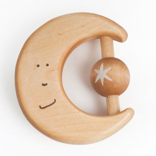 Crescent Moon Wood Baby Teether