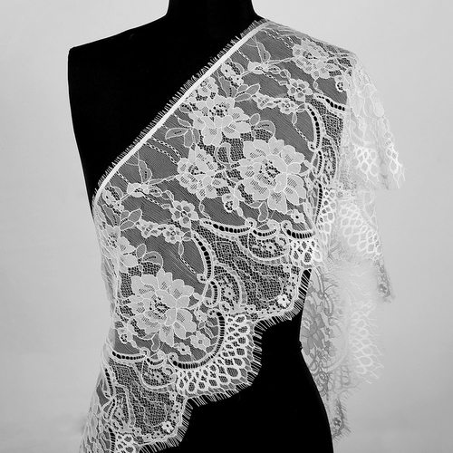 3 Yards Classic Eyelash Lace Trim Black&White Soft