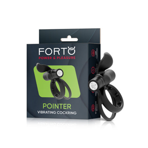 Forto Pointer Rechargeable Silicone Vibrating Dual Cockring with