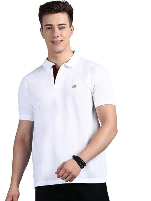 en's Regular Fit Polo Neck Half Sleeve Solid Casual T-Shirt | Polo
