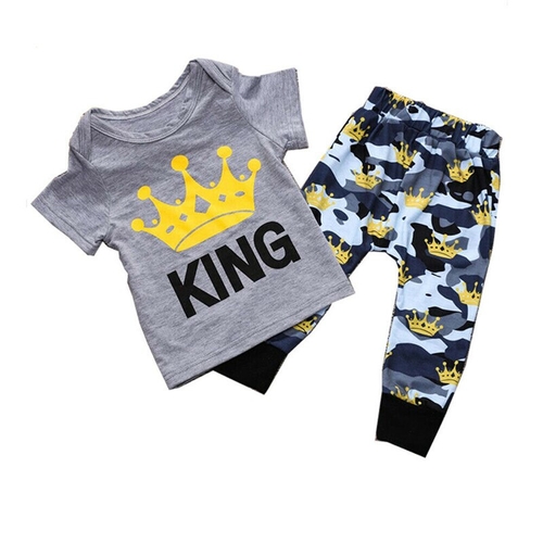 Newborn Kid Baby Boy Summer 2Pcs Outfit Clothes T