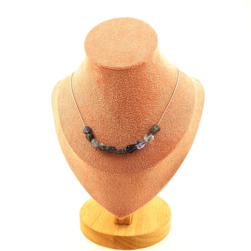 Cordierite Iolite from Madagascar 10 beads necklace.