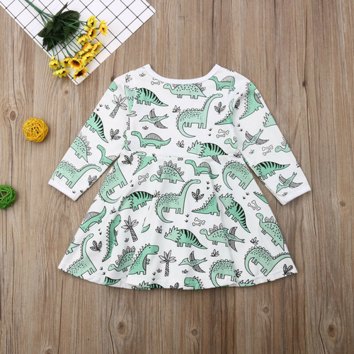 Pudcoco Autumn Baby Girls Kids Dinosaur Print