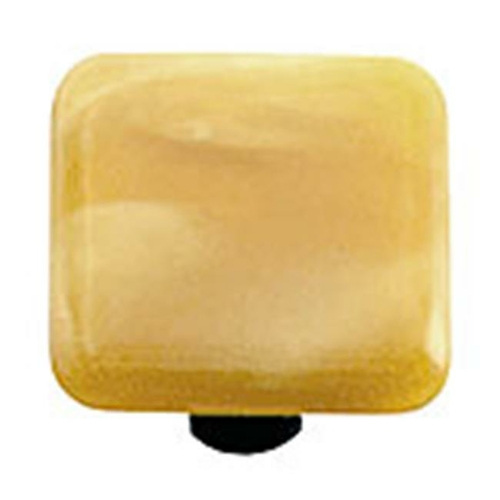 Hot Knobs HK2003-KB Swirl Amber Rectangle Glass Cabinet Knob - Black P