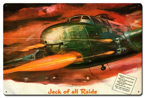 Past Time AMI008 24 x 16 in. Jack of All Raids Satin Sign