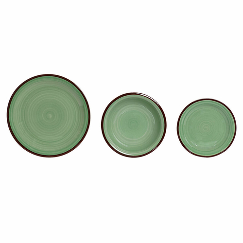 Tableware DKD Home Decor 26,5 x 26,5 x 3 cm Green Plastic Stoneware 18