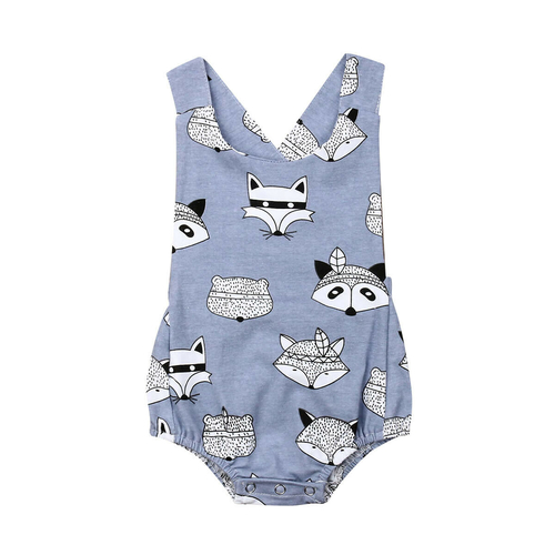 Newborn Infant Baby Boy Girl Fox Print 