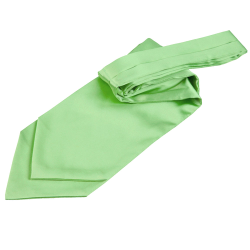 Plain Satin Self-Tie Cravat - Lime Green