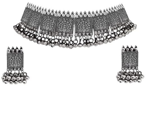 CE Jewellery Set For Women Oxidised German Silver and Earrings