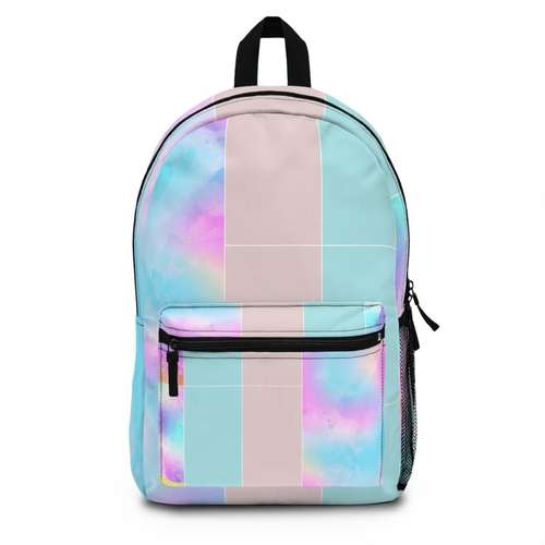 Noma Backpack - Large Water-resistant Bag - Pastel Colorblock Watercolor
