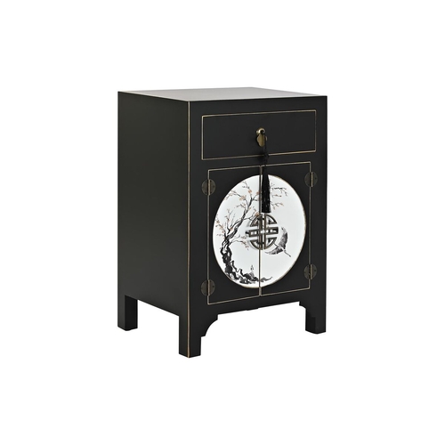 Nightstand DKD Home Decor White Black Golden Fir MDF Wood 45 x 36 x 66