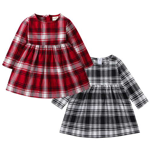 New Plaid girls clothes Toddler Kid Baby Girl