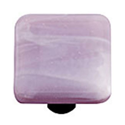 Hot Knobs HK2061-KB White Swirl Dusty Lilac Square Glass Cabinet Knob 