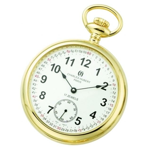 Charles-Hubert- Paris Stainless Steel Gold-Plated Mechanical Open Face