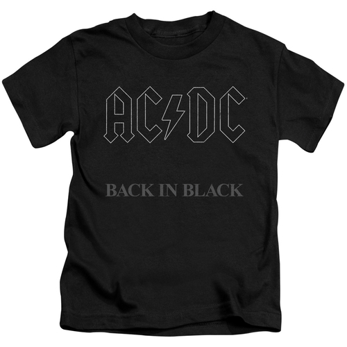 Trevco ACDC102-KT-3 ACDC Back in Black-S by S Juvenile Short Sleeve Sh