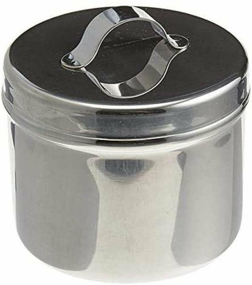 Dukal Stainless Steel Ointment Jars with Strap Handle 8 Oz.