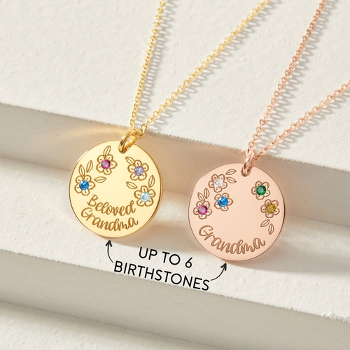 Mom Necklace With Birthstone, Mother Birthstone Jewelry, Mother Gift