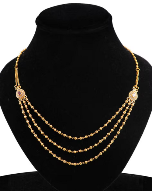 Gold-Plated Triple-Layered Necklace