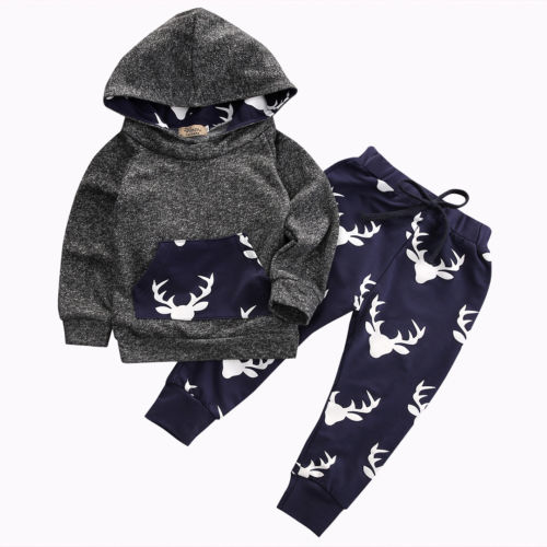 2018 Baby Moose Xmas Clothes Sets Newborn Infant