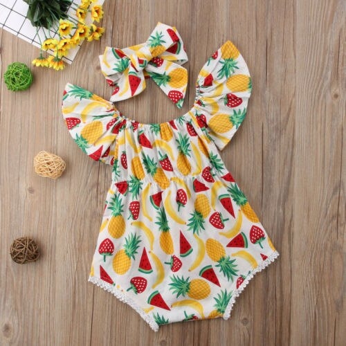 Cute Newborn Infant Baby Girl Sleeveless Bodysuit