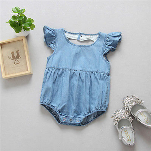 Fashion Solid Newborn Infant Baby Girls Denim