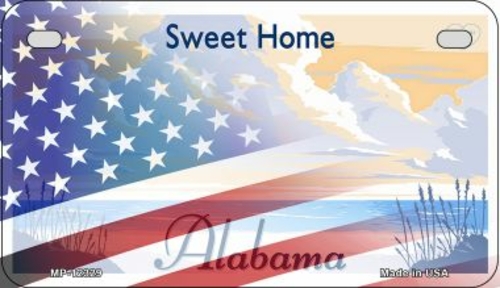 Smart Blonde MP-12329 7 x 4 in. Alabama with American Flag Novelty Met