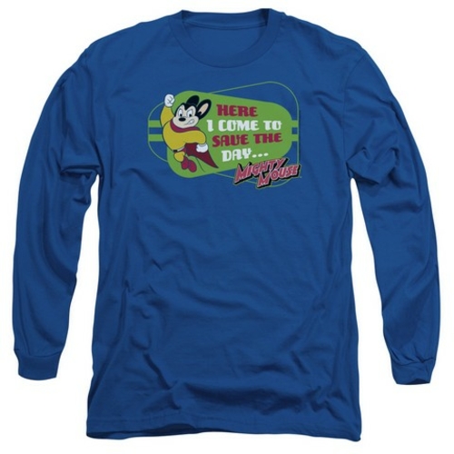 Trevco Mighty Mouse-Here I Come - Long Sleeve Adult 18-1 Tee - Royal- 