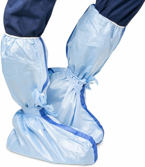 Disposable Boot Covers 20" Tall. Pack of 20 Waterproof Blue Shoes
