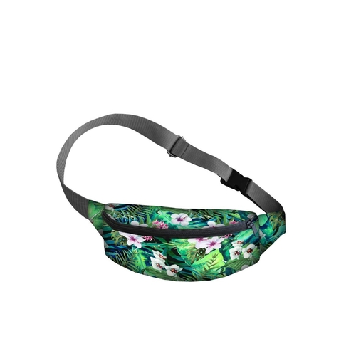 Hibiscus Belt Bag In Canvas Nerki Line Bertoni