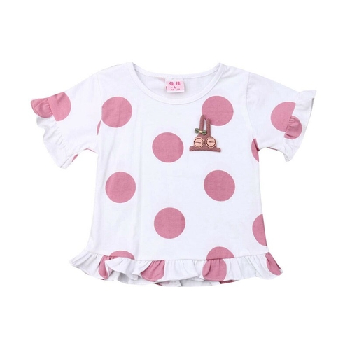 US Newborn Baby Girl Polka Dot T shirt Cotton