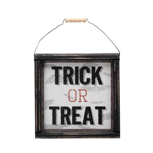 TRICK OR TREAT Halloween Hanging Sign Holiday Wall Sign