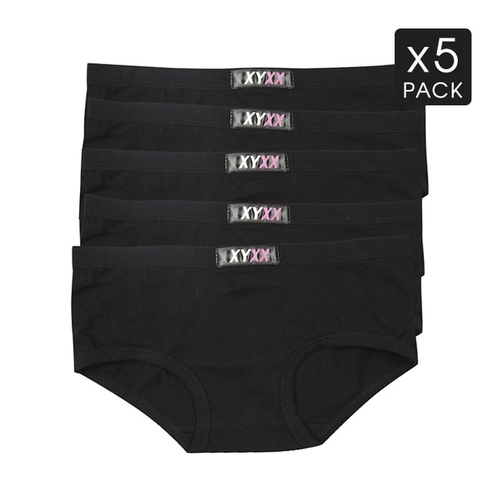 5 Womens Boyleg Panties Black Pack