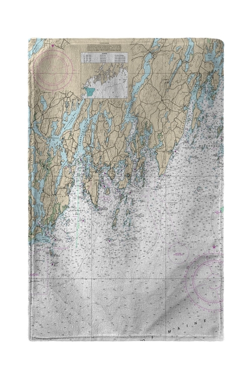 Betsy Drake BT13288SP Southport - Pemaquid, ME Nautical Map Beach 