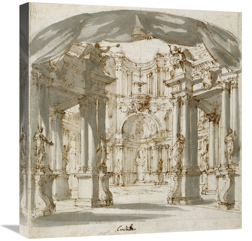 Global Gallery GCS-453953-22-142 22 in. The Courtyard of a Palace - Pr