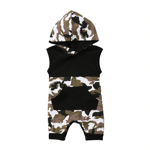Camo Black Pocket Newborn Baby Boys Kids Cool