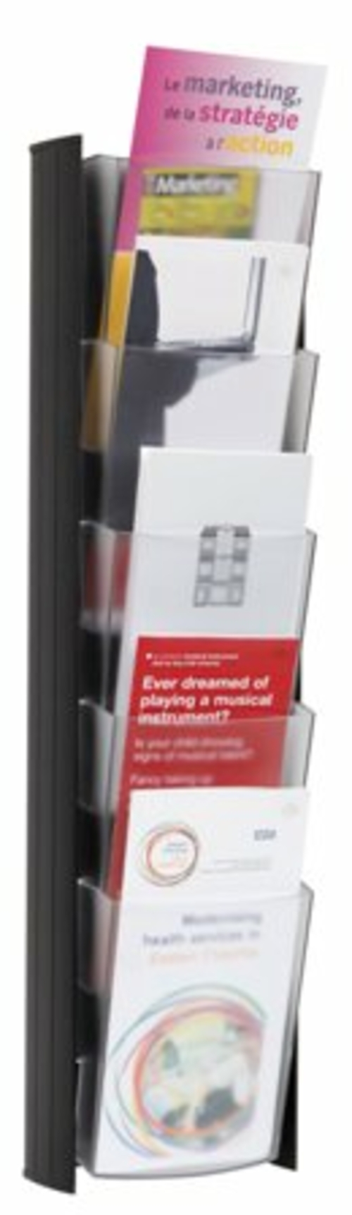 Alba DDPROPMN Black System Wall Display with 5 Translucent Compartment