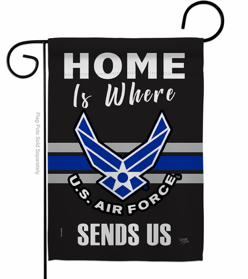 Breeze Decor G158460-BO Home is Where Air Force Garden Flag Armed Forc