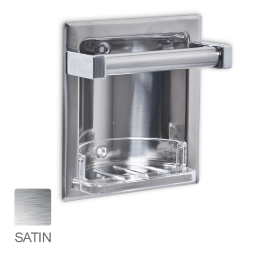 AJW UX60-SF Satin Soap Dish - Recessed