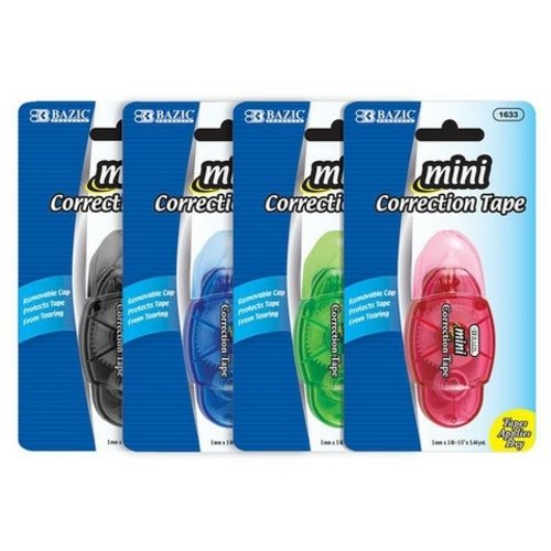 Bazic 1633 5 mm x 196" Mini Correction Tape with Protective Cap