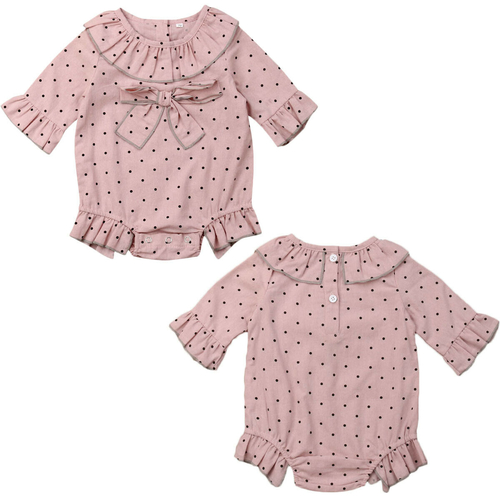 Baby Pink Polka Dots Romper Newborn Babies Girl