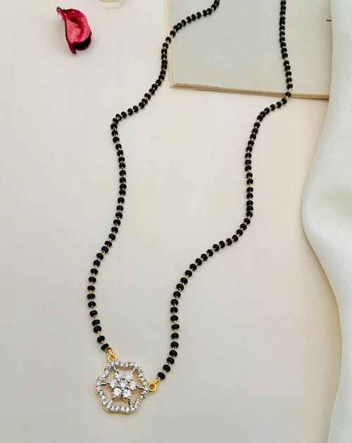 Contemporary Gold Plated American Diamond Mangalsutra