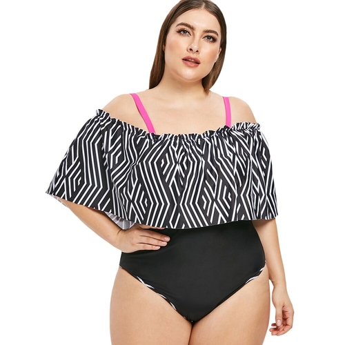  Plus Size Geometric Pattern Padded Women