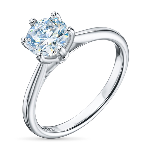 White Gold Ring with 1 Round-Cut Lab-Created Diamond 0.517 CT.TW