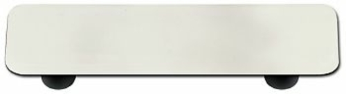 Hot Knobs HK1038-PB White Rectangle Glass Cabinet Pull - Black Post