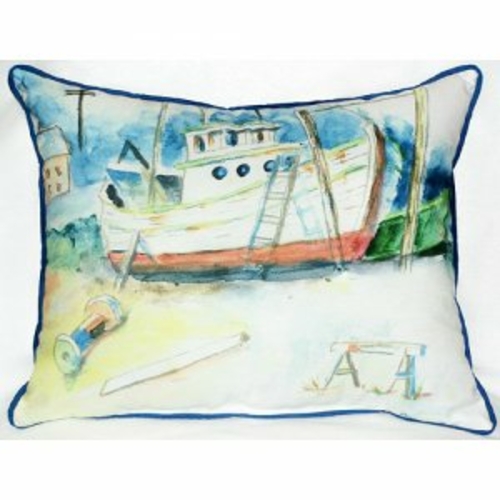 Betsy Drake ZP698 Old Boat Indoor & Outdoor Throw Pillow- 20 x 24 in.