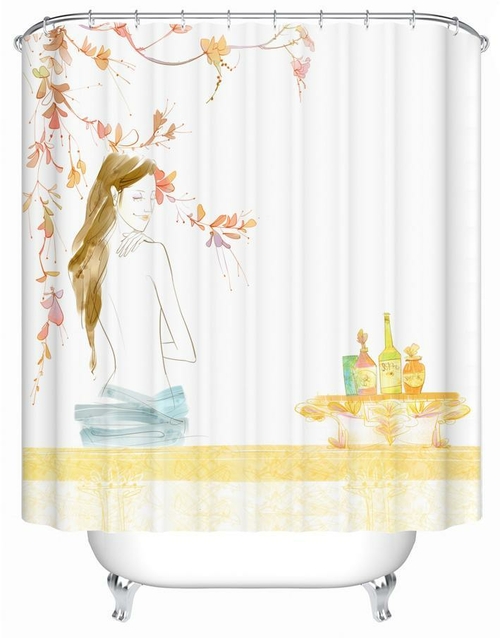 Main Drawing Of A Woman Shower Curtain image