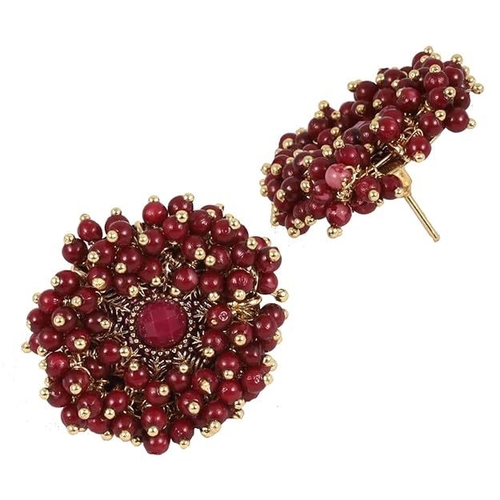 CE Jhumka Earrings For Women Fashion Frill Deigner Floral Design Pearl