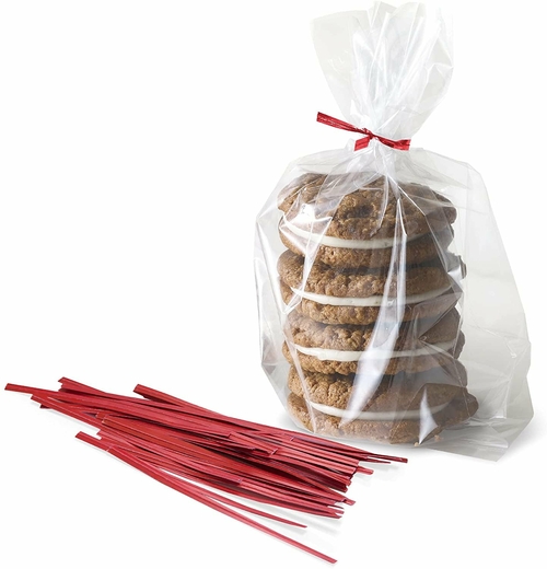 Pack of 2000 Plastic Twist Ties 4". Multipurpose Red-Colored Twist