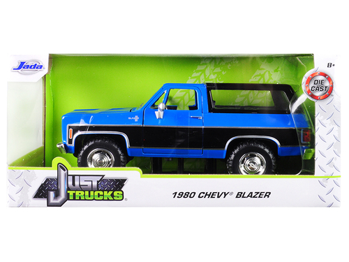 1980 Chevrolet Blazer K5 Blue and Black \Just Trucks\" 1/24 Diecast